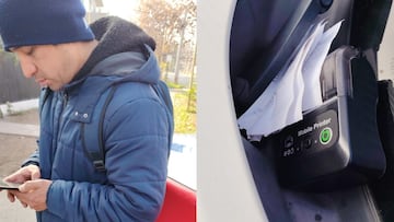 Simulaba trabajar como cuidador de autos en Las Condes, pero todo era una estafa: tickets con impresora portátil