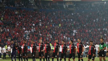 Jugadores del Atlas antes del partido en contra del Pachuca