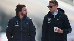 Alonso con Button, en la época de McLaren.