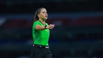 Referee Karen Hernandez Andrade during the game America vs Tigres UANL, corresponding to the first leg of the Campeon de Campeones 2022/2023 season of the Liga BBVA MX Femenil, at Azteca Stadium, on July 07, 2022.
<br><br>
Arbitro Karen Hernandez Andrade durante el partido America vs Tigres UANL, Correspondiente al partido de Ida del Campeon de Campeones Temporada 2022/2023 de la liga BBVA MX Femenil, en el Estadio Azteca, el 07 de Julio de 2022.
