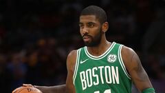 CLEVELAND, OH - OCTOBER 17:  Kyrie Irving #11 of the Boston Celtics while playing the Cleveland Cavaliers at Quicken Loans Arena on October 17, 2017 in Cleveland, Ohio. NOTE TO USER: User expressly acknowledges and agrees that, by downloading and or using this photograph, User is consenting to the terms and conditions of the Getty Images License Agreement.  (Photo by Gregory Shamus/Getty Images)