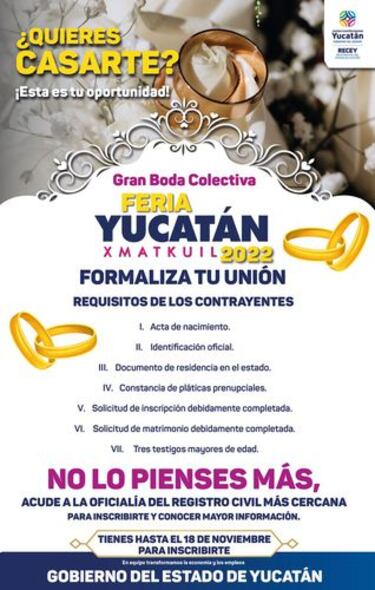 Feria Xmatkuil Yucatán 2022: en qué consiste la boda colectiva y cómo me puedo apuntar
