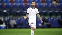 VALENCIA, SPAIN - FEBRUARY 14: Ruben Garcia of Osasuna reacts during the La Liga Santander match between Levante UD and C.A. Osasuna at Ciutat de Valencia Stadium on February 14, 2021 in Valencia, Spain. Sporting stadiums around Spain remain under strict 