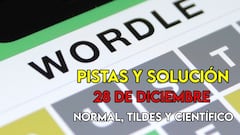 Wordle en español, científico y tildes para el reto de hoy 28 de diciembre: pistas y solución