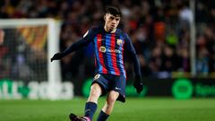 BARCELONA, SPAIN - FEBRUARY 5: Pedri Gonzalez of FC Barcelona during the La Liga Santander  match between FC Barcelona v Sevilla at the Spotify Camp Nou on February 5, 2023 in Barcelona Spain (Photo by David S. Bustamante/Soccrates/Getty Images)