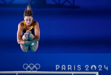 Ana Carvajal, este lunes, en la semifinal de plataforma.