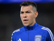 SAN DIEGO, CALIFORNIA - NOVEMBER 29: Hirving Lozano #11 of the San Diego FC looks on during warmups prior to the Audi 2025 MLS Cup western conference final match between San Diego FC and Vancouver Whitecaps FC at Snapdragon Stadium on November 29, 2025 in San Diego, California. Orlando Ramirez/Getty Images/AFP (Photo by Orlando Ramirez / GETTY IMAGES NORTH AMERICA / Getty Images via AFP)