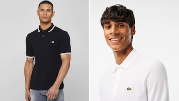 Polos de manga corta y para hombre de las marcas Fred Perry y Lacoste.