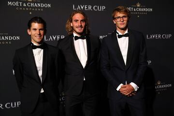 Dominic Thiem, Stefanos Tsitsipas y Alexander Zverev.