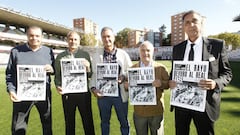 Uceda, Francisco, Alc&aacute;zar, Potele y Nieto posan con la portada de aquel d&iacute;a.