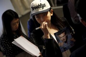 David Beckham regresa a Madrid para la presentaci車n de la nueva colecci車n de una conocida firma de ropa.