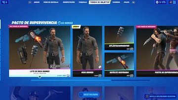 Todos los objetos de Rick Grimes y The Walking Dead están en la sección "Pacto de Supervivencia" de la tienda de Fortnite