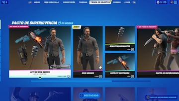 Todos los objetos de Rick Grimes y The Walking Dead est&aacute;n en la secci&oacute;n &quot;Pacto de Supervivencia&quot; de la tienda de Fortnite