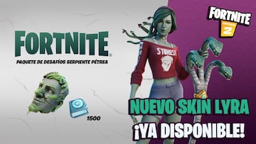 Fortnite: pack de Desafío de Serpiente Pétrea (skin Lyra) ya disponible; precio y contenidos