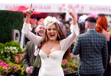 A racegoer on day two of the 2024 Randox Grand National Festival at Aintree Racecourse, Liverpool. Picture date: Friday April 12, 2024. (Photo by Mike Egerton/PA Images via Getty Images)