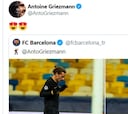 El mensaje de Griezmann tras conocer su suplencia y el de después tras marcar en Kiev