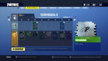 Fortnite Battle Royale: Todos los skins y recompensas del Pase de Batalla de la Temporada 6