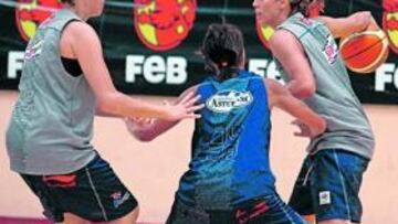 <b>OBJETIVO LETONIA. </b>Valdemoro bota ante Palau y Nicholls.