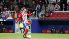 Griezmann en el momento de marcar ante el Girona. 