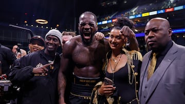 Boxing - Derek Chisora v Deontay Wilder - O2 Arena, London, Britain - April 4, 2026 Deontay Wilder celebrates with his team after winning his fight against Derek Chisora Action Images via Reuters/Peter Cziborra