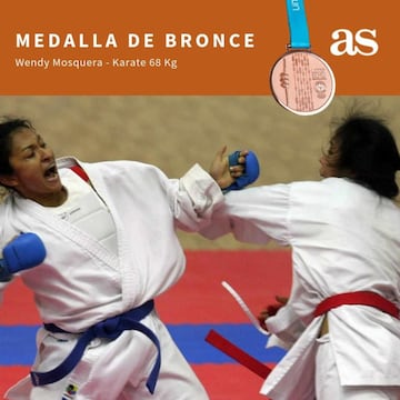 La deportista colombiana Wendy Mosquera se quedó con la medalla de bronce en la categoría de los 68 kg.