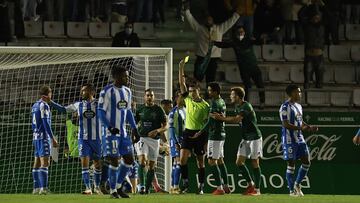 Partido Racing de Ferrol - Deportivo de La Coruña. gol anulado