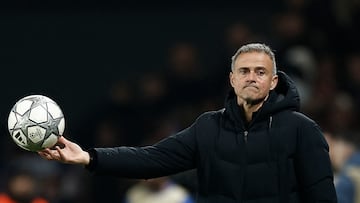 Luis Enrique durante el partido de Champions League contra el Newcastle.