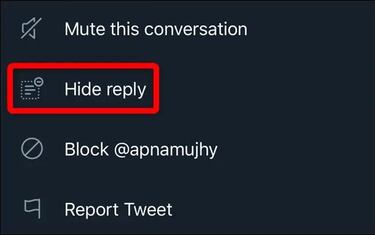 Cómo ocultar una respuesta en Twitter