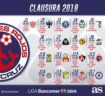 Checa el calendario de los 18 equipos de la Liga MX