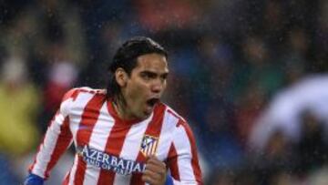 Falcao celebrando su gol ante el Valencia.