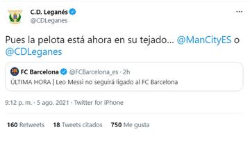 El Leganés ‘se apunta’ a la puja por Messi: “La pelota está en su tejado”