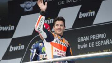 Marc Marquez en el podio de Jerez.