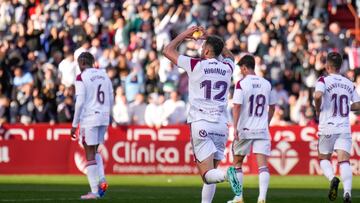 Higinio celebra su gol ante el Granada.