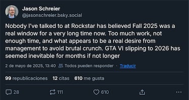Jason Schreier teme que GTA 6 sufra otro importante retraso: “Puede irse más allá”