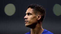 DOHA, QATAR - DECEMBER 12: Raphael Varane of France looks on during France Training Session at Al Sadd SC Stadium on December 12, 2022 in Doha, Qatar. (Photo by Alex Pantling/Getty Images)