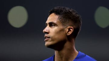 DOHA, QATAR - DECEMBER 12: Raphael Varane of France looks on during France Training Session at Al Sadd SC Stadium on December 12, 2022 in Doha, Qatar. (Photo by Alex Pantling/Getty Images)