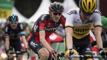 El ciclista estadounidense Tejay van Garderen del Bmc Racing Team durante la quinta etapa de la Vuelta de Suiza entre las localidades de Brig-Glis y Cari, de 126 kil&oacute;metros en Suiza, hoy 15 de junio de 2016. 