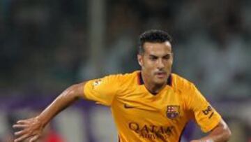 Pedro Rodríguez en el amistoso que jugó el Barça este domingo ante la Fiorentina.