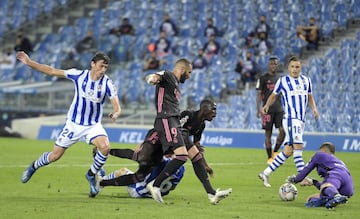 Robin Le Normand, Karim Benzema, Ferland Mendy, Remiro y Andoni Gorosabel.