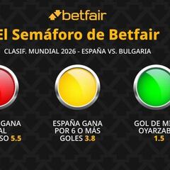 El Semáforo de Betfair: España vs. Bulgaria - Clasif. Mundial 2026