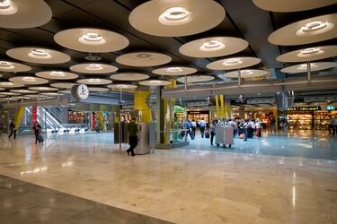 Hasta la construcción de la T4 de Madrid, nadie hubiera apostado por el aeropuerto de Barajas como uno de los más bonitos del mundo. Pero tras el trabajo de los arquitectos Antonio Lamela, Richard Rogers y Luis Vidal, esto cambió. Su techo ondulado, con listones de bambú y tragaluces para permitir la luz natural, sostenido por columnas de acero amarillas, ha conquistado a propios y extraños y lo ha elevado al olimpo de la arquitectura.