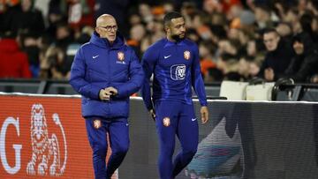 ROTTERDAM - Memphis Depay of Holland leaves the field during the UEFA European Championship qualifying match between the Netherlands and Gibraltar at Feyenoord Stadion de Kuip on March 27, 2023 in Rotterdam, Netherlands. ANP MAURICE VAN STONE (Photo by ANP via Getty Images)