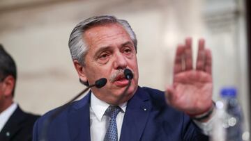 Argentina's President Alberto Fernandez speaks at the opening session of the legislative term for 2022 at the National Congress in Buenos Aires, Argentina March 1, 2022. Juan Ignacio Roncoroni/Pool via REUTERS