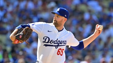 LOS ANGELES, CALIFORNIA - JULY 21: James Paxton #65 of the Los Angeles Dodgers pitches in the second inning against the Boston Red Sox at Dodger Stadium on July 21, 2024 in Los Angeles, California. Jayne Kamin-Oncea/Getty Images/AFP (Photo by Jayne Kamin-Oncea / GETTY IMAGES NORTH AMERICA / Getty Images via AFP)