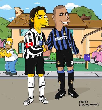 Así se ven los cracks del fútbol en los Simpsons