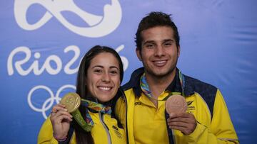 Mariana Pajón y Carlos Ramírez, medallistas en Río 2016.