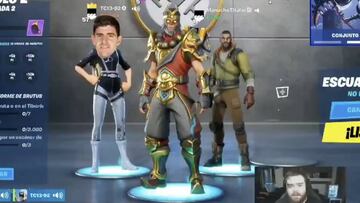 Ibai se pone a jugar al Fortnite con Courtois y el belga le da una colección de vaciles épica