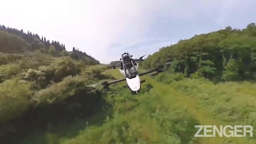 Watch: flying car company boss commutes to work in space age vehicle