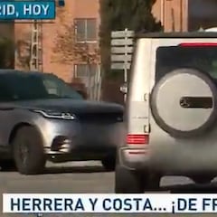 Susto en el Atlético: los coches de Diego Costa y Herrera, de frente uno contra otro