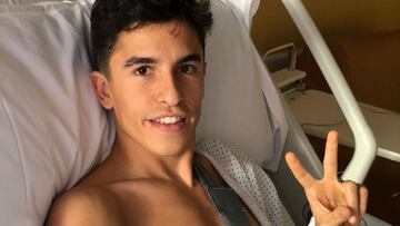 Marc M&aacute;rquez tras su tercera operaci&oacute;n.